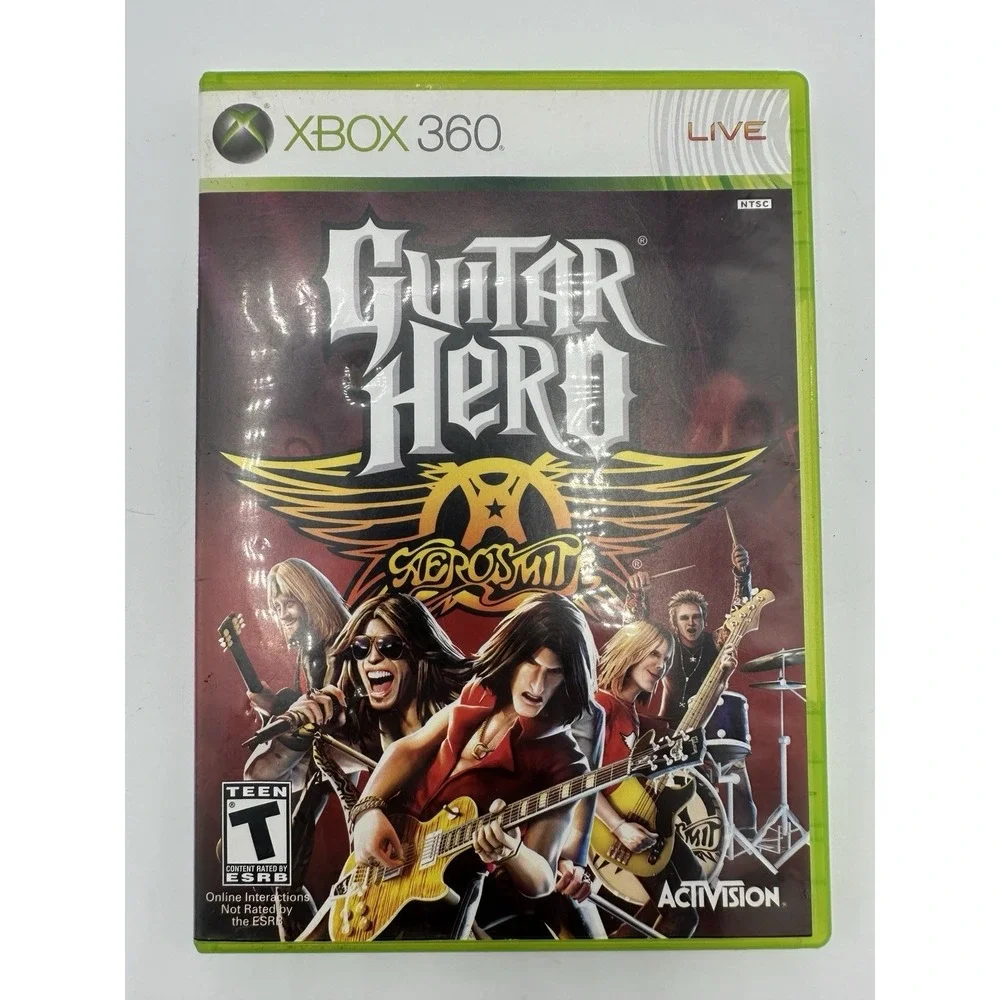 Guitar Hero Aerosmith Xbox 360 Complete CIB NTSC Music Rhythm Game